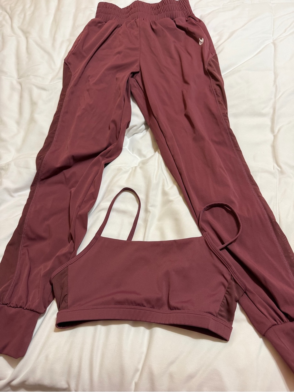 Kids Maroon Active Sports Bra and Track Pants Set
